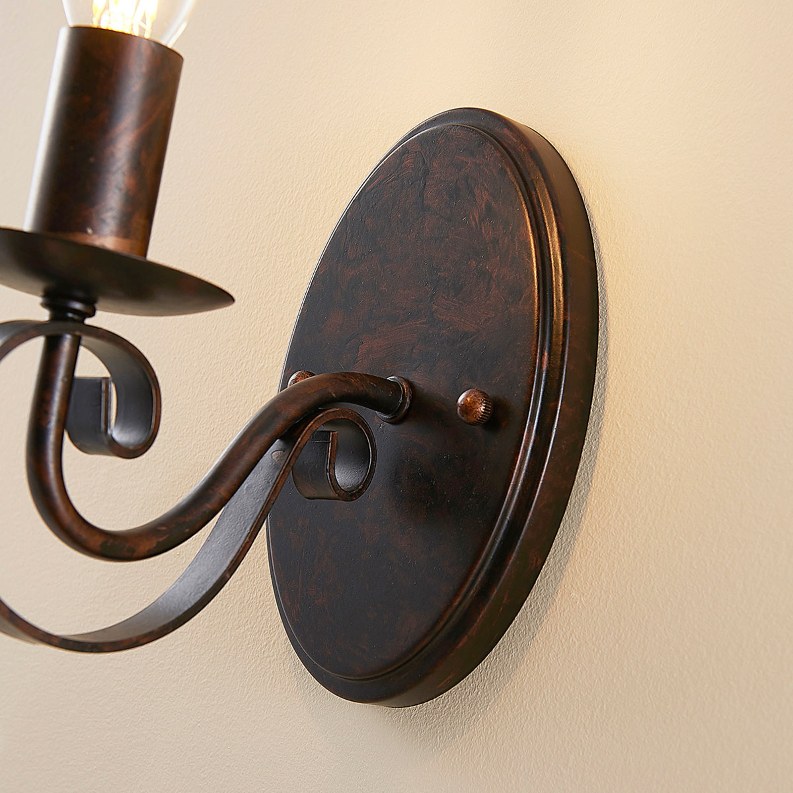 Lucande Caleb - Ruosteenvärinen Maalaistyyli-seinävalaisin - Image 6