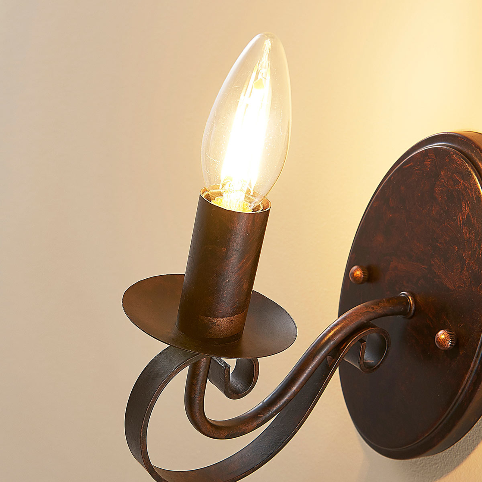 Lucande Caleb - Ruosteenvärinen Maalaistyyli-seinävalaisin - Image 7