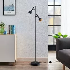 Lucande Lattiavalo Nordwin, 2-lamppuinen Musta-kulta