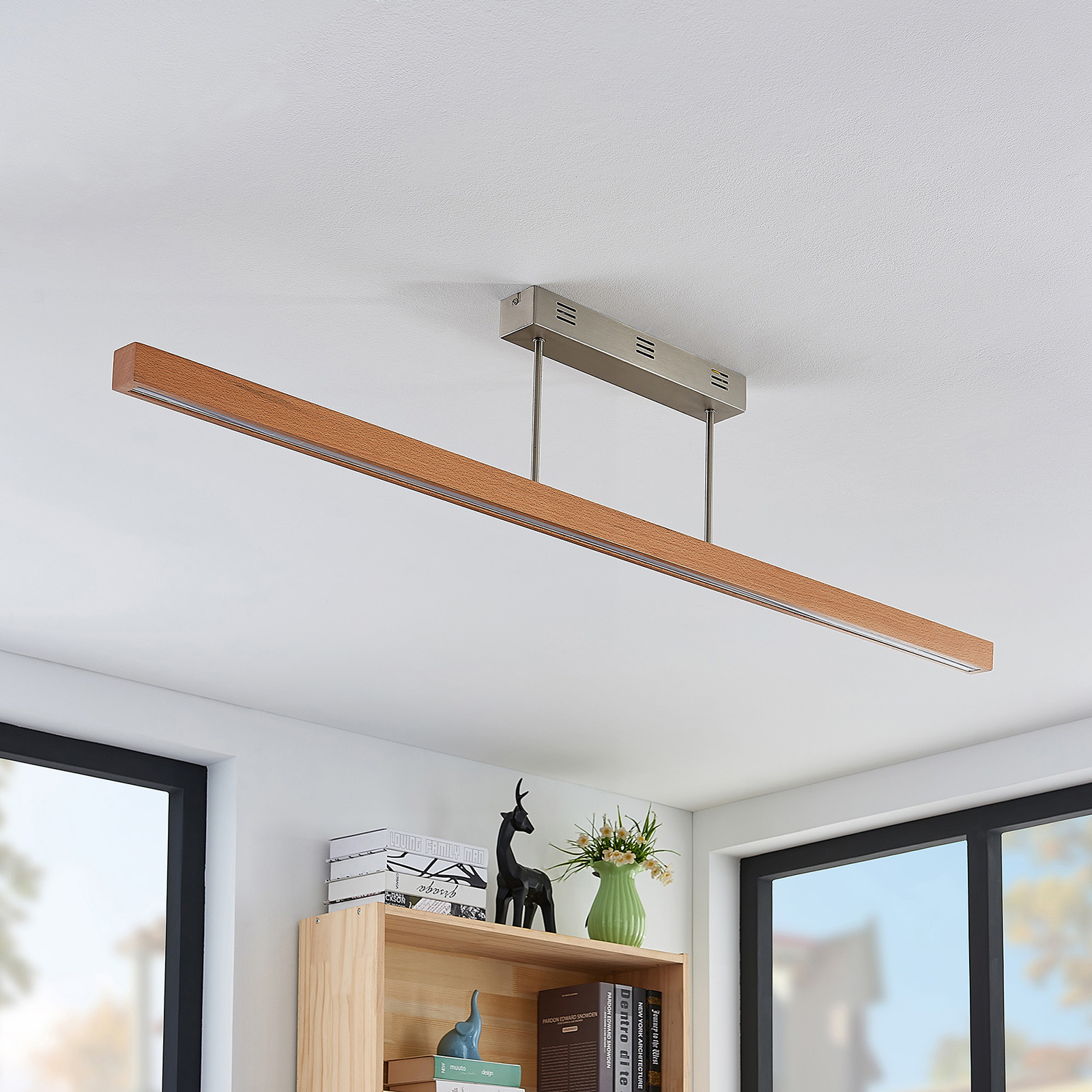 Lucande LED-kattovalaisin Tamlin, Pyökki, 140 cm - Image 2