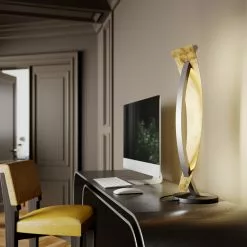 Lucande LED-pöytävalaisin Marija, Musta