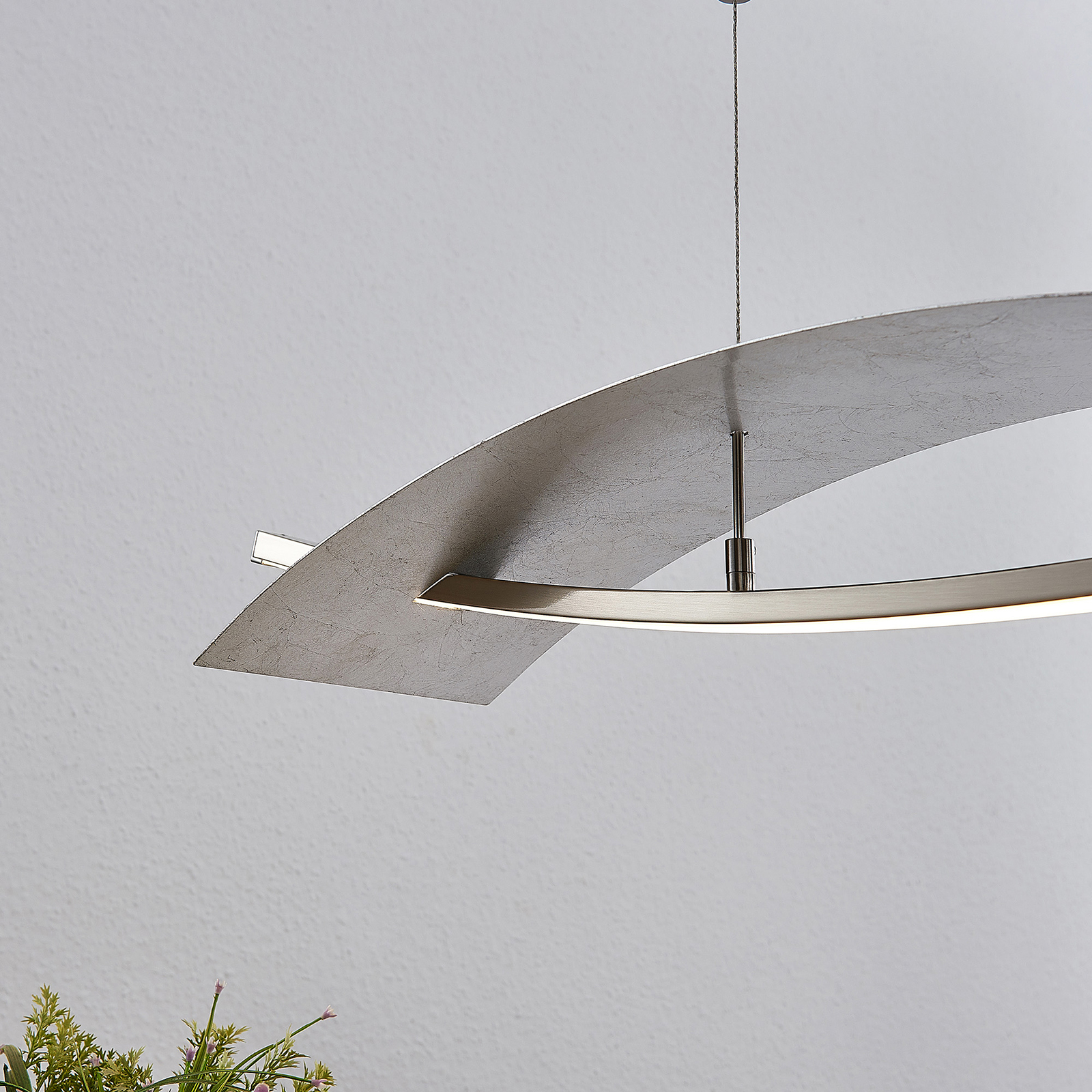 Lucande LED-riippuvalaisin Marija, Vaakasuora, Hopea - Image 6