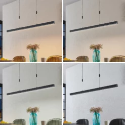 Lucande LED-riippuvalaisin Merrit, Säädettävä, Antrasiitti