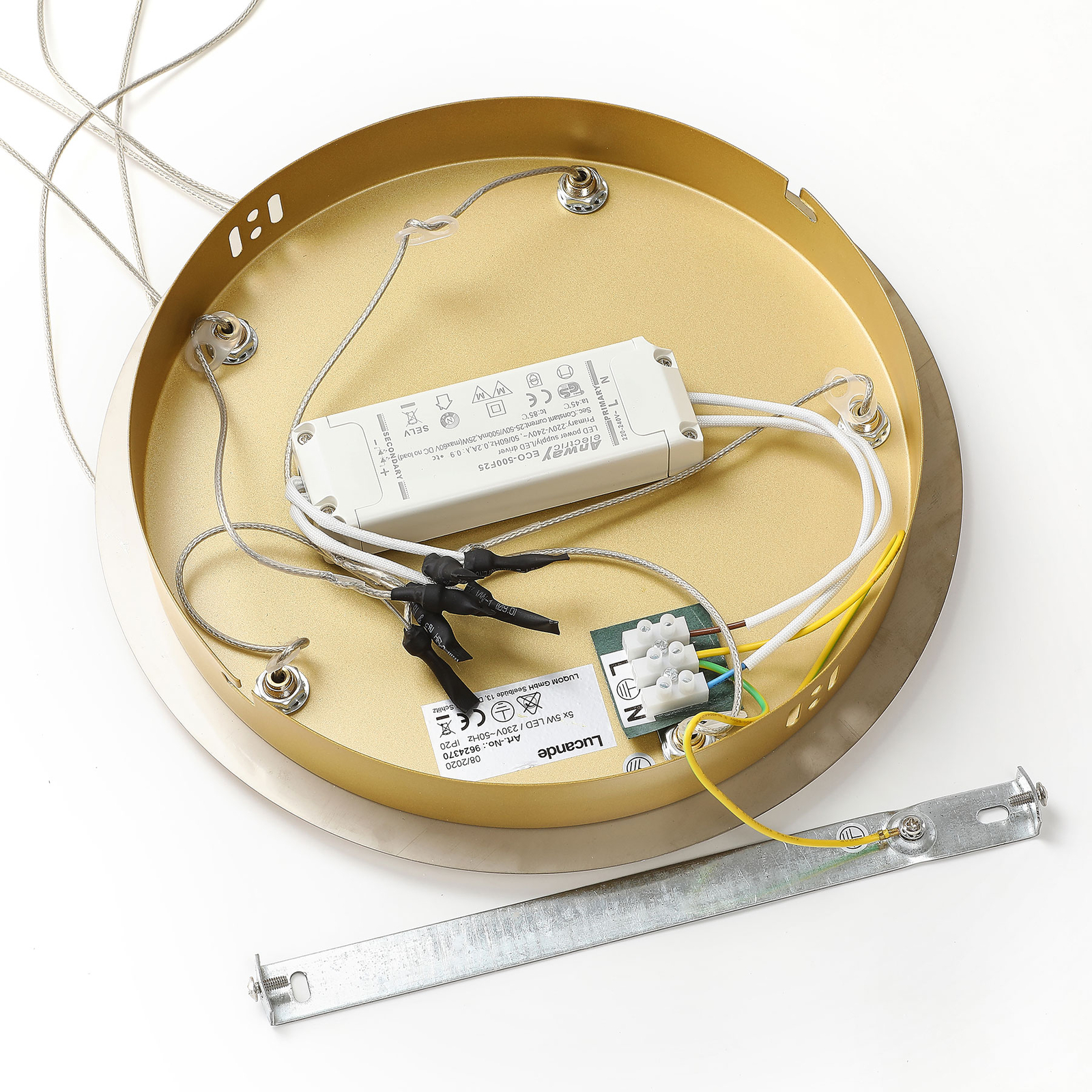 Lucande LED-riippuvalo Hayley 5-lampp. Pyöreä Kulta - Image 7