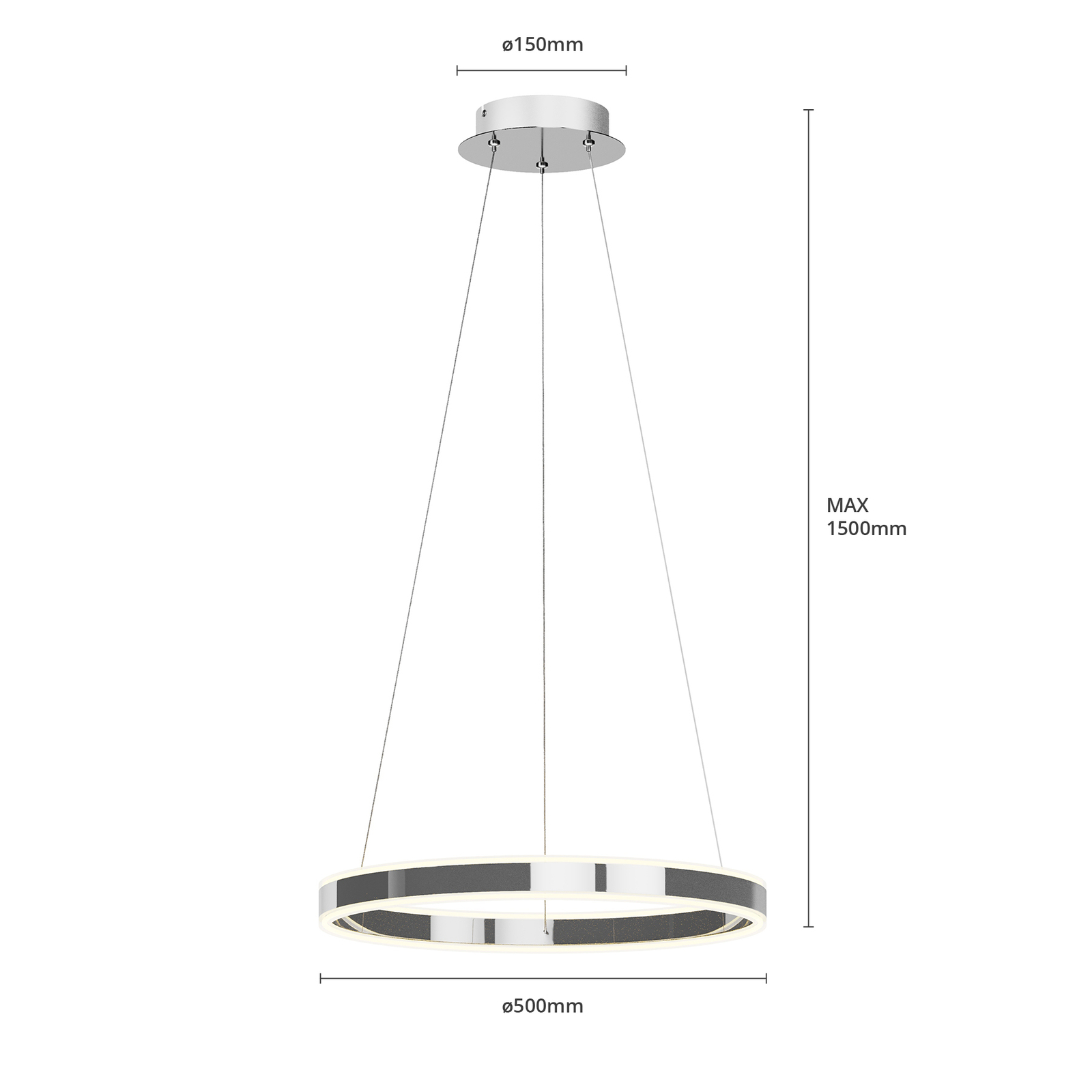 Lucande LED-riippuvalo Lyani, Kromi, Himmennettävä, 50 Cm - Image 6