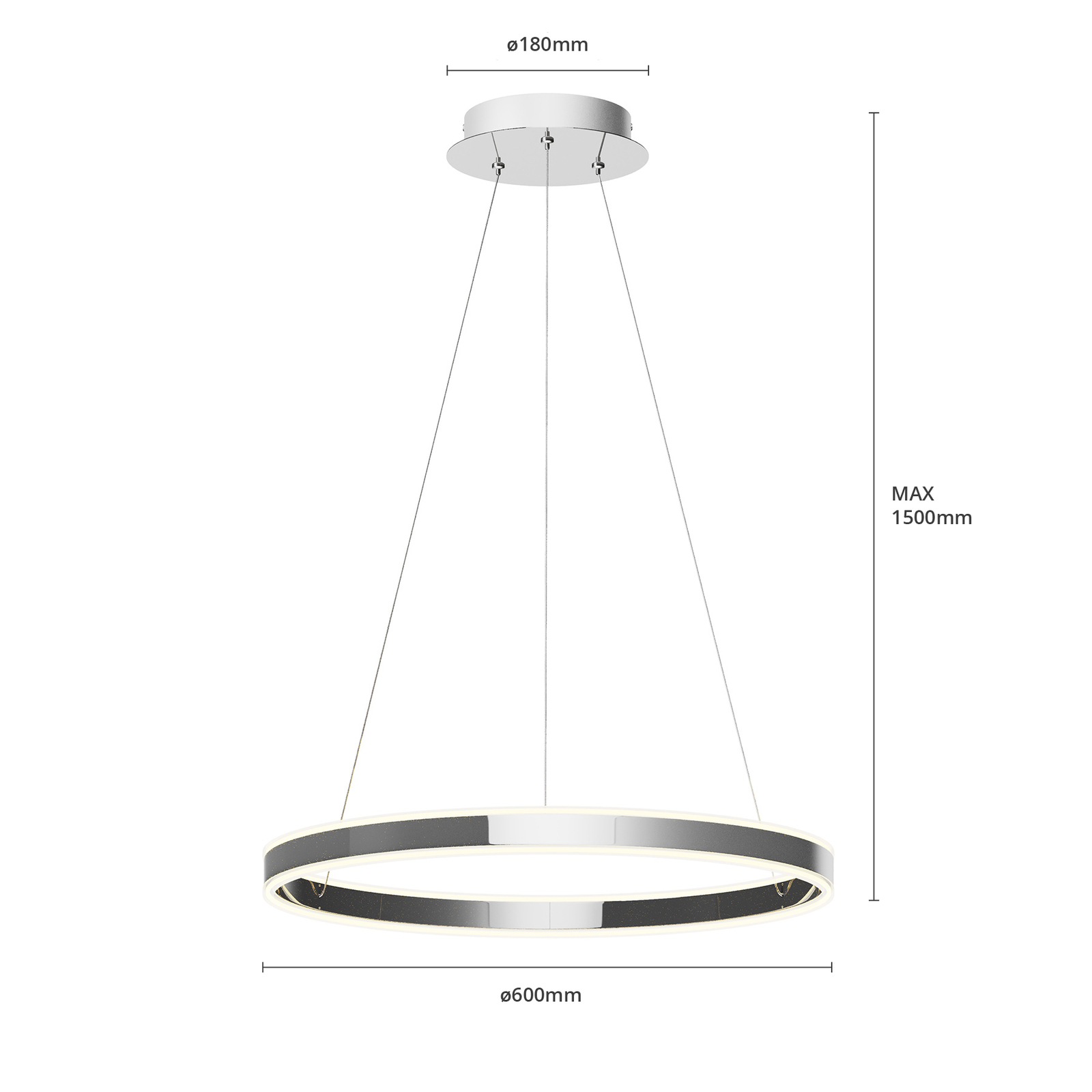 Lucande LED-riippuvalo Lyani, Kromi, Himmennettävä, 60 Cm - Image 6