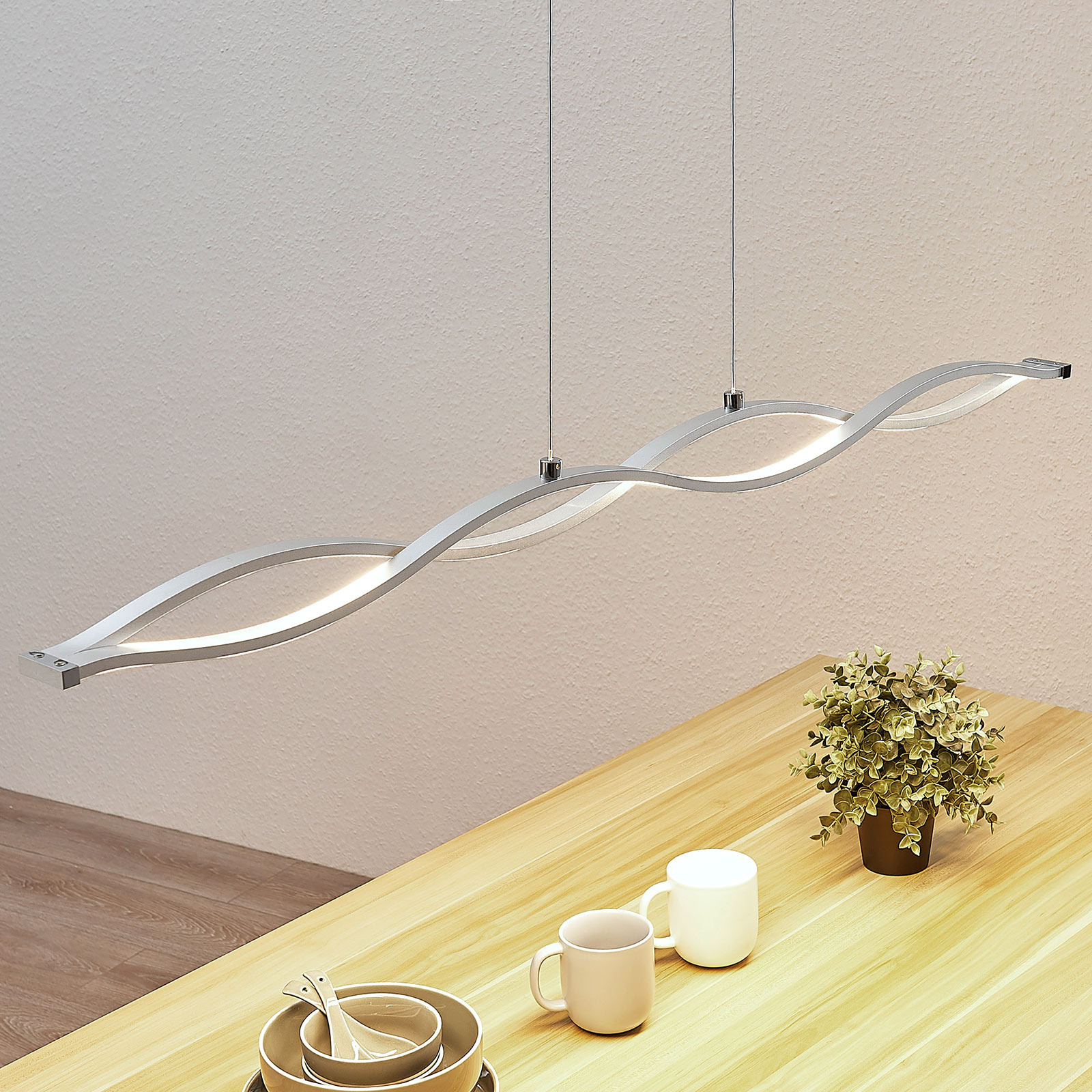 Lucande LED-tankoriippuvalaisin Roan, Aaltoileva - Image 6