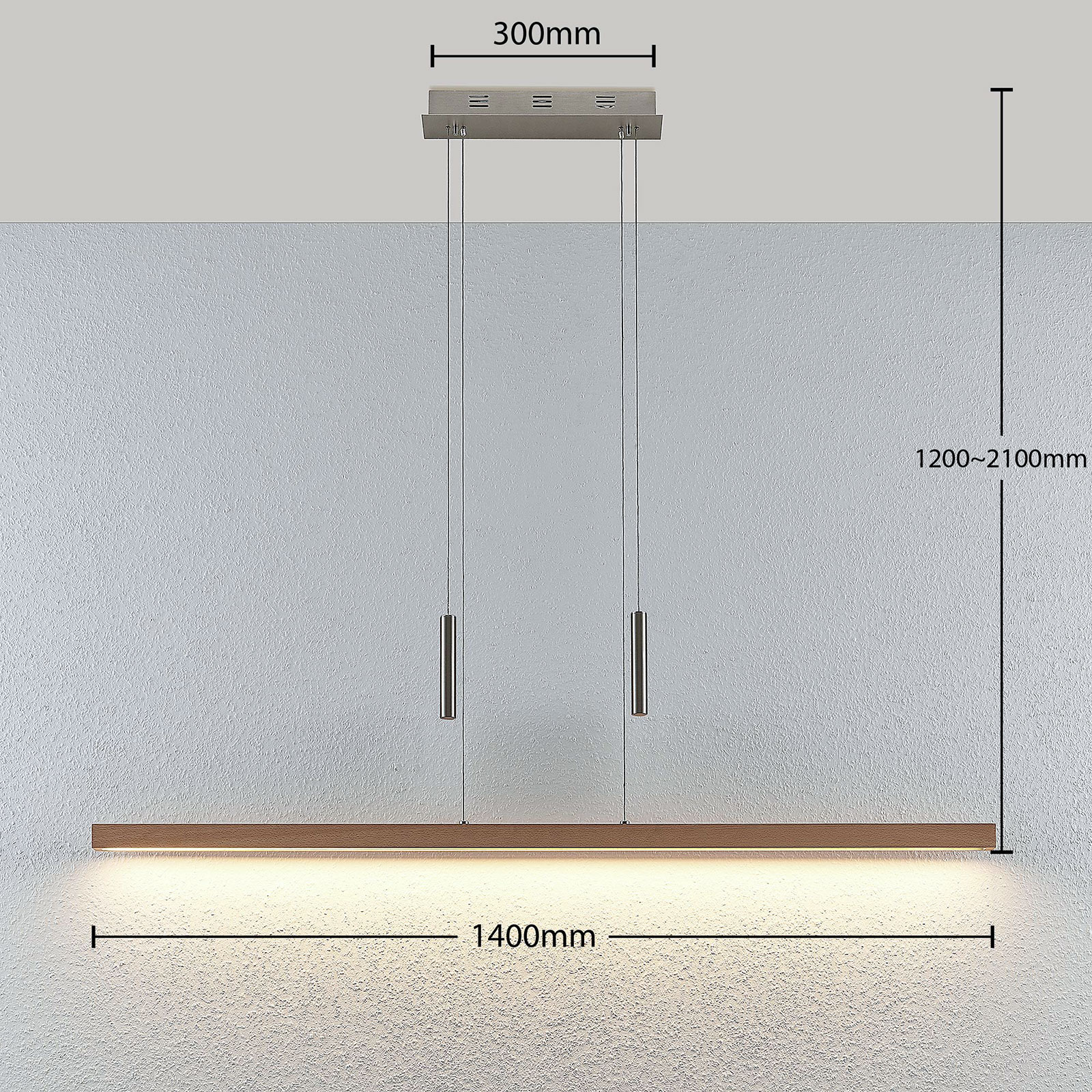 Lucande LED-tankoriippuvalaisin Tamlin, Pyökki - Image 4