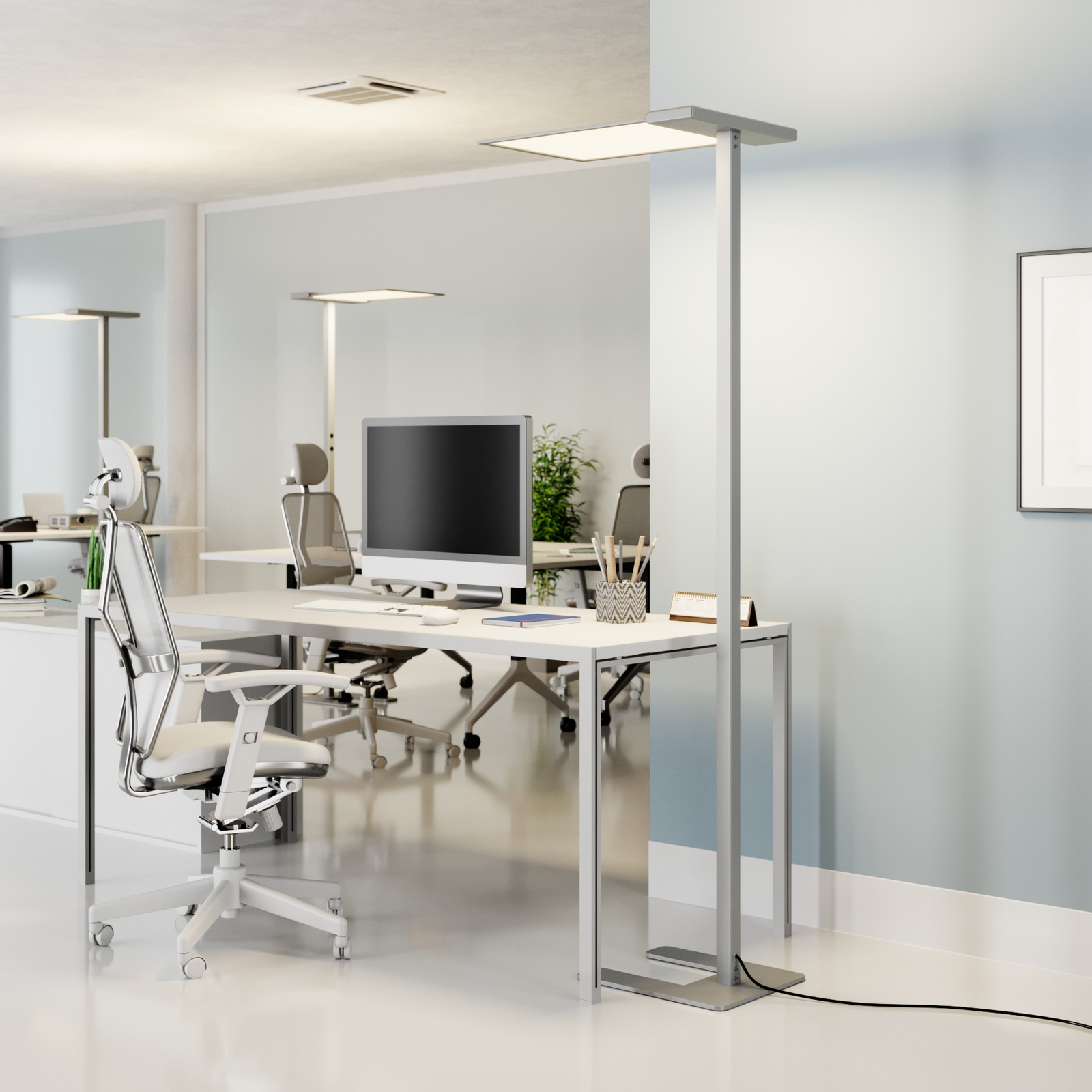 Lucande LED-toimistovalaisin Esmael, 36 W+20 W Himmennin