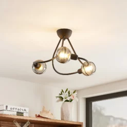 Lucande Ably -kattovalo, Savulasia, 3-lamppuinen