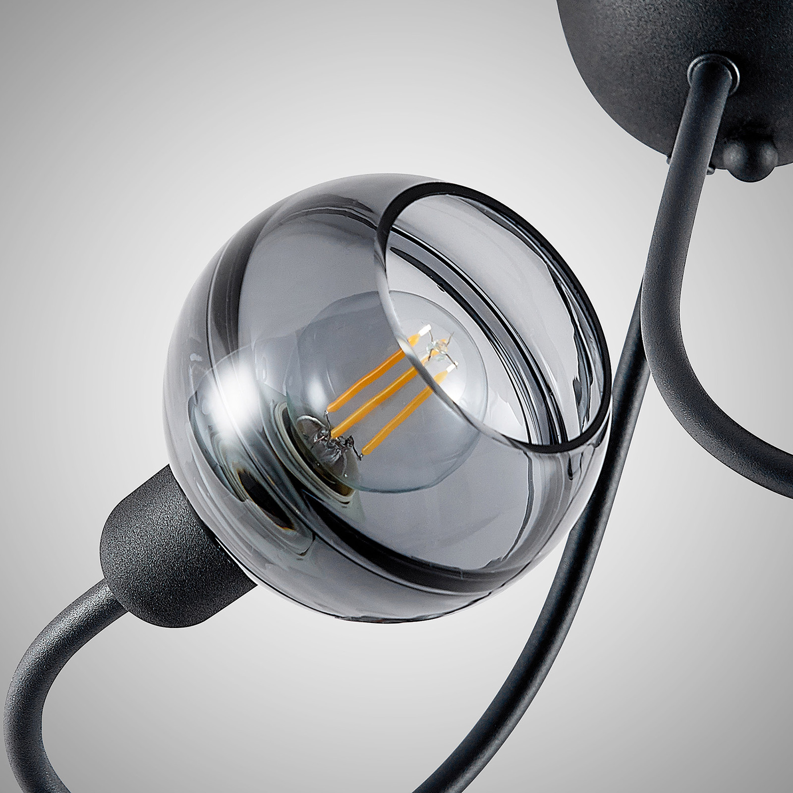 Lucande Ably -kattovalo, Savulasia, 3-lamppuinen - Image 6