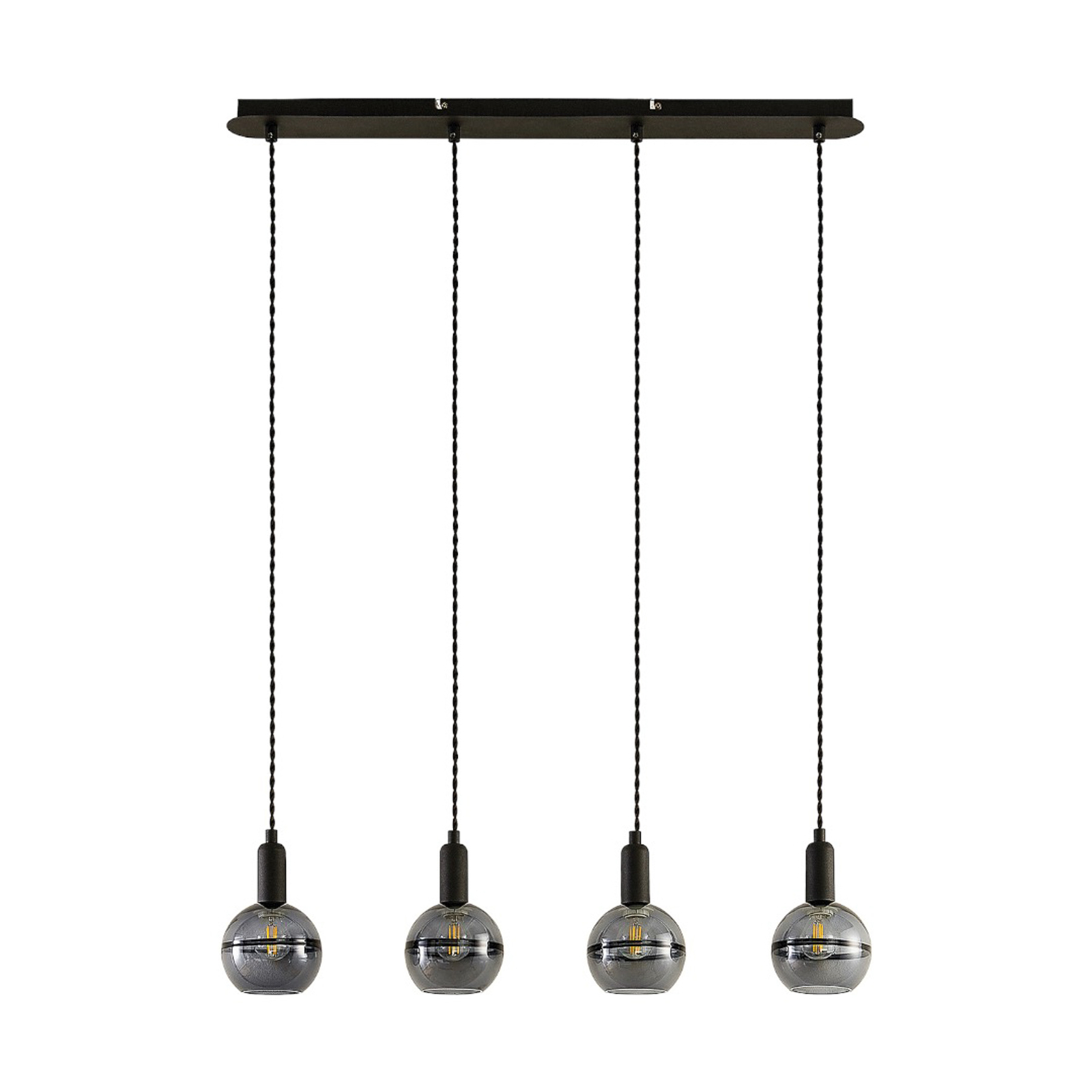 Lucande Ably -riippuvalo, Savulasia, 4-lamppuinen - Image 2