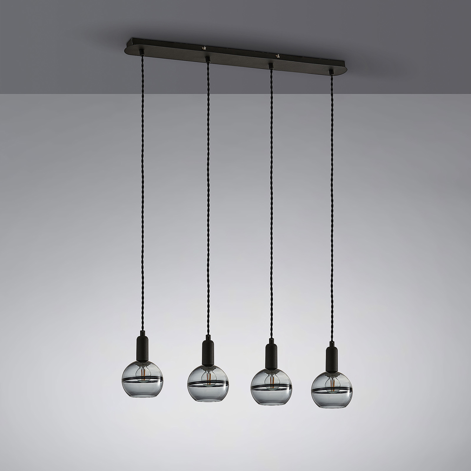 Lucande Ably -riippuvalo, Savulasia, 4-lamppuinen - Image 7