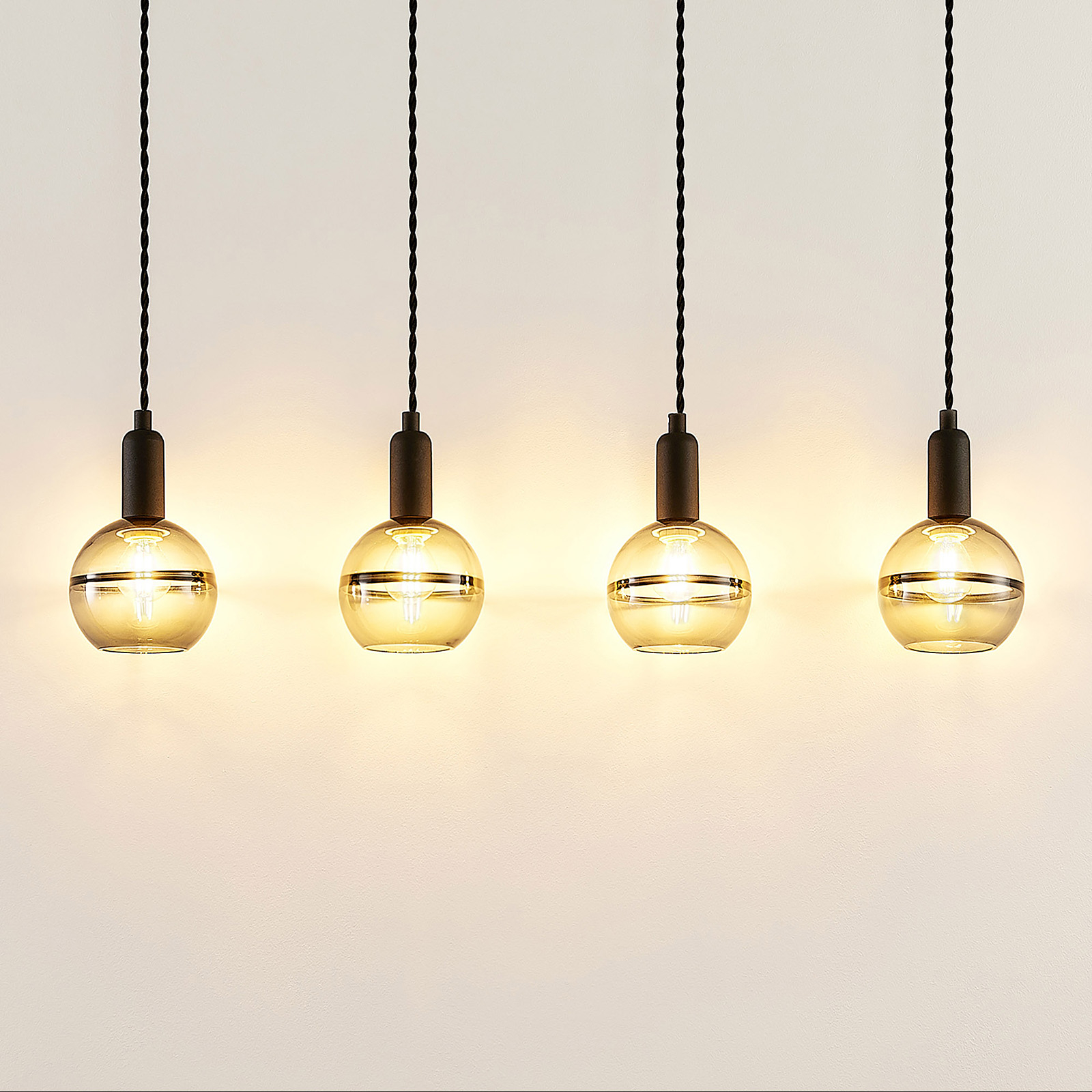 Lucande Ably -riippuvalo, Savulasia, 4-lamppuinen