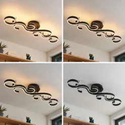 Lucande Admira -LED-kattovalo, 101 Cm Musta