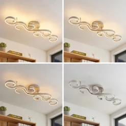 Lucande Admira -LED-kattovalo 101 Cm Nikkeli