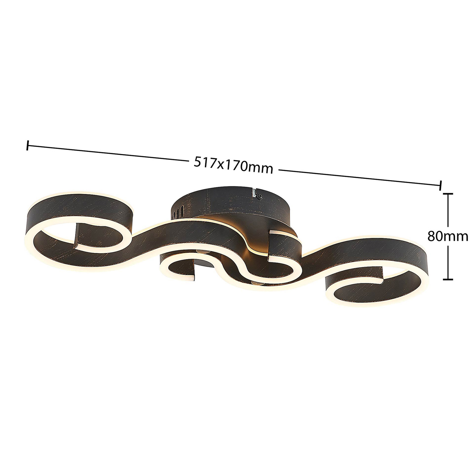 Lucande Admira -LED-kattovalo, 51,7 Cm Musta - Image 4