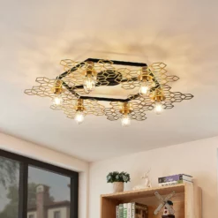 Lucande Alexaru -kattovalaisin, 6-lamp., Pyöreä