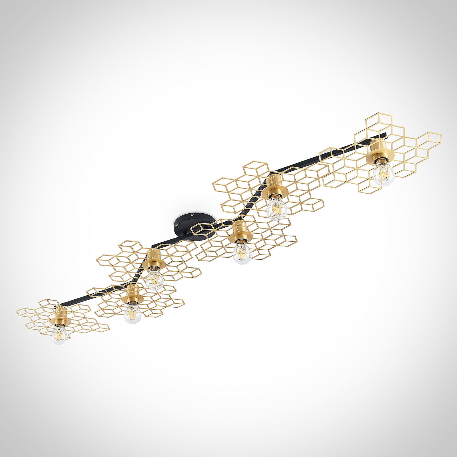 Lucande Alexaru -kattovalaisin, 6-lamppuinen Pitkä - Image 6