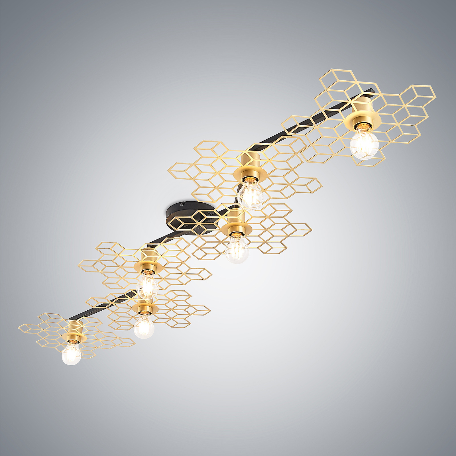 Lucande Alexaru -kattovalaisin, 6-lamppuinen Pitkä - Image 7