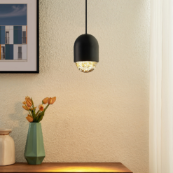 Lucande Amielle -riippuvalo, 1-lamppuinen, Musta