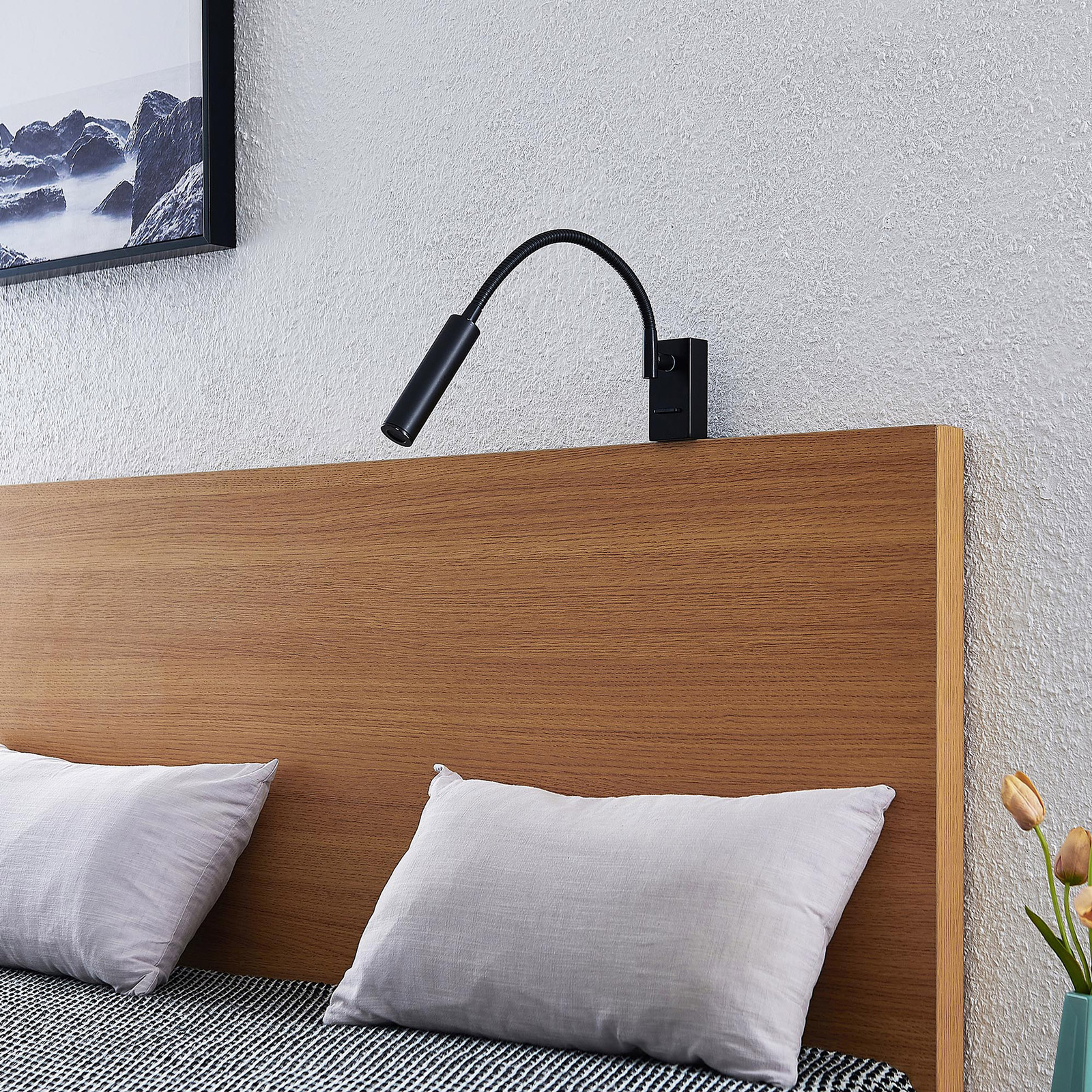 Lucande Anaella -LED-seinävalaisin, Musta, 55 Cm - Image 2