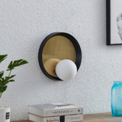 Lucande Andelina -seinävalaisin, Pyöreä, Messinki