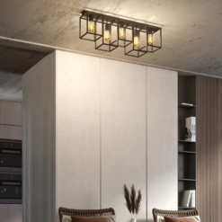 Lucande Andrik -kattovalaisin 5-lamppuinen, Musta