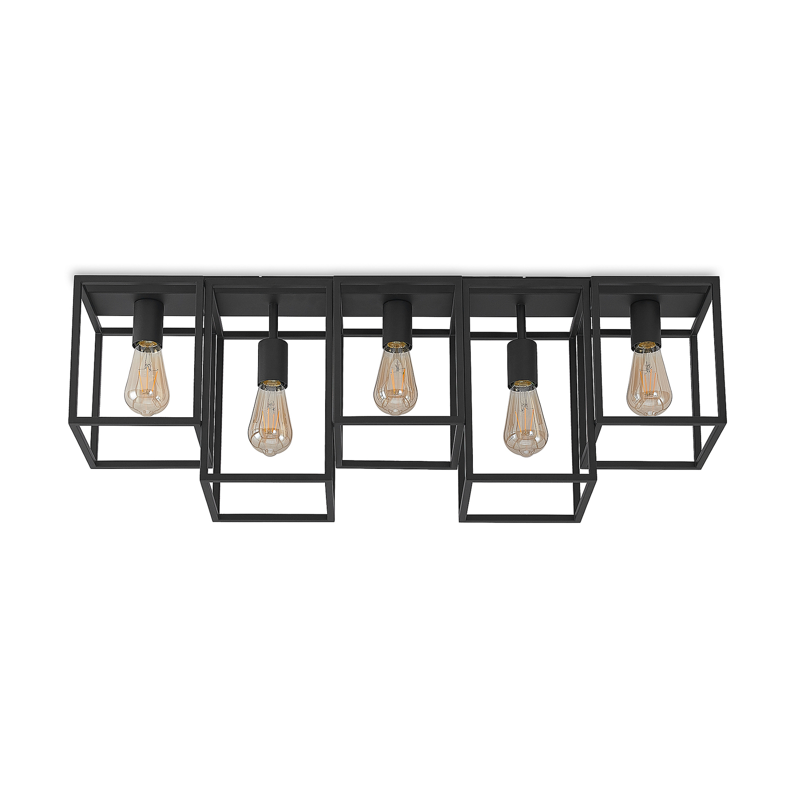 Lucande Andrik -kattovalaisin 5-lamppuinen, Musta - Image 4