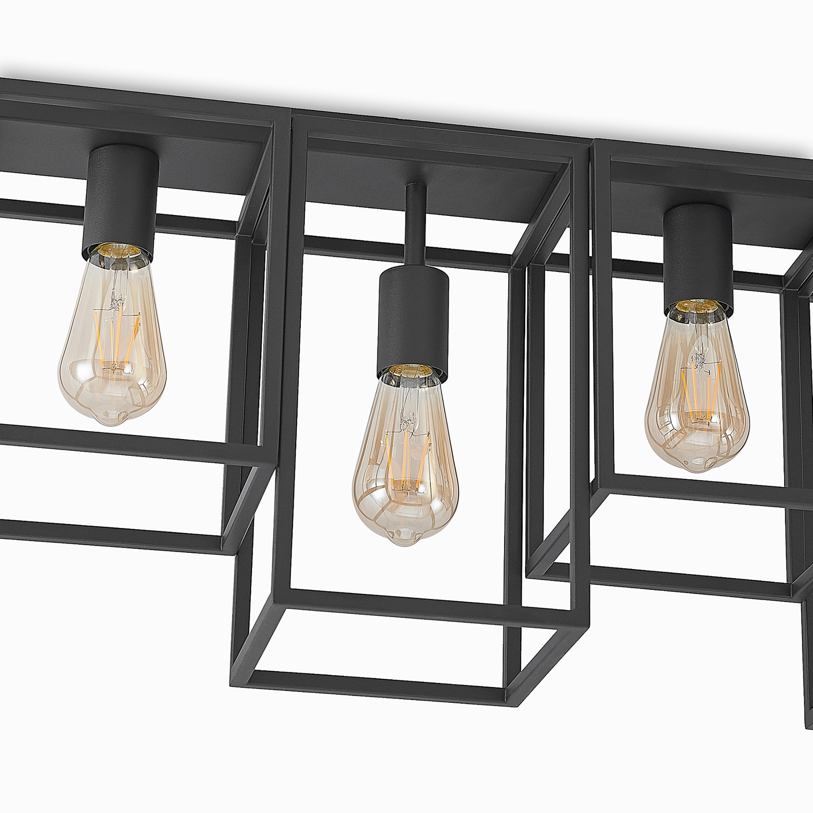 Lucande Andrik -kattovalaisin 5-lamppuinen, Musta - Image 6