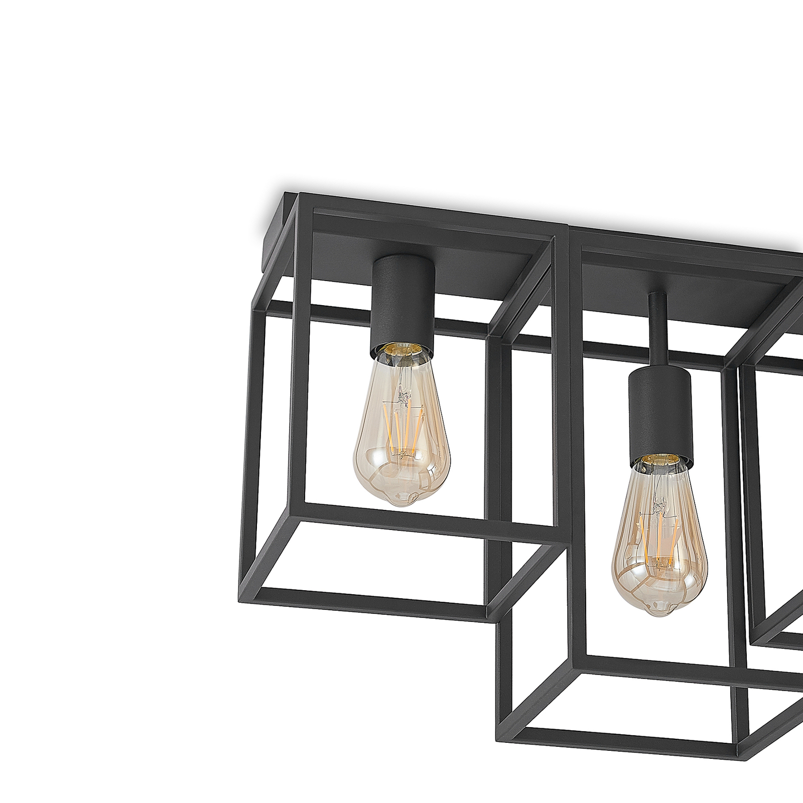 Lucande Andrik -kattovalaisin 5-lamppuinen, Musta - Image 7