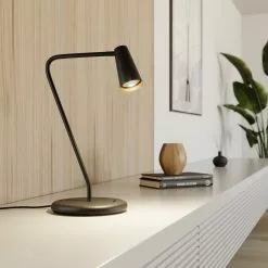 Lucande Angelina -pöytälamppu, Musta-kulta