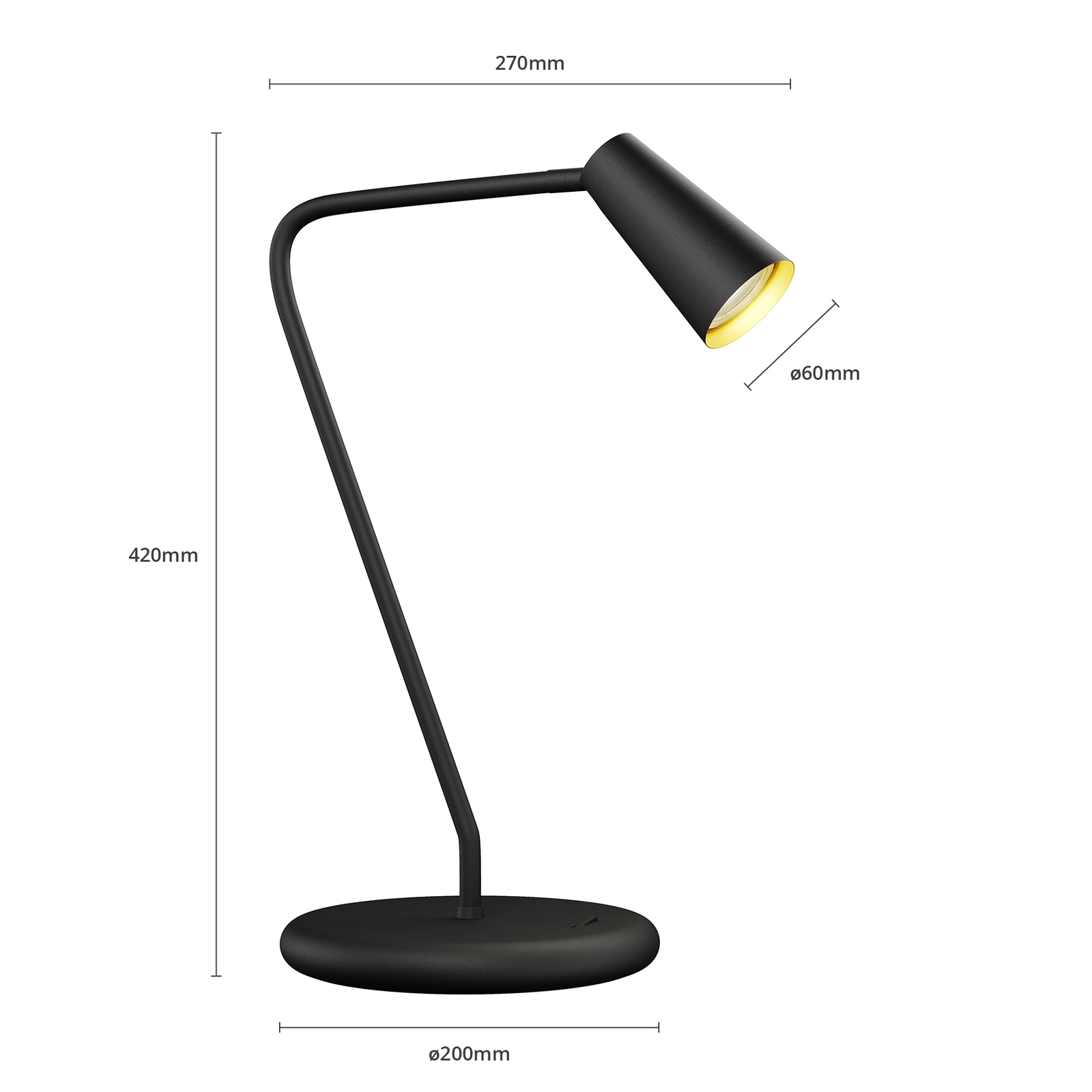 Lucande Angelina -pöytälamppu, Musta-kulta - Image 6