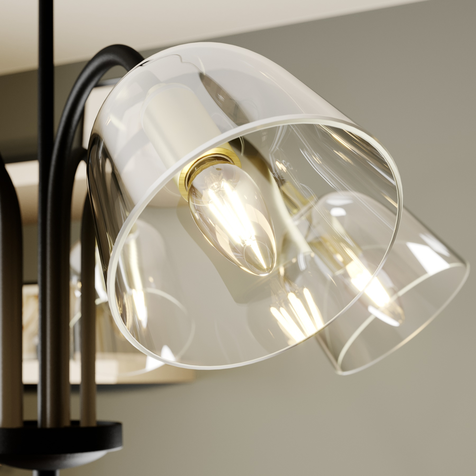 Lucande Anjita -riippuvalo, Lasivarjostin, 5-lamp. - Image 8