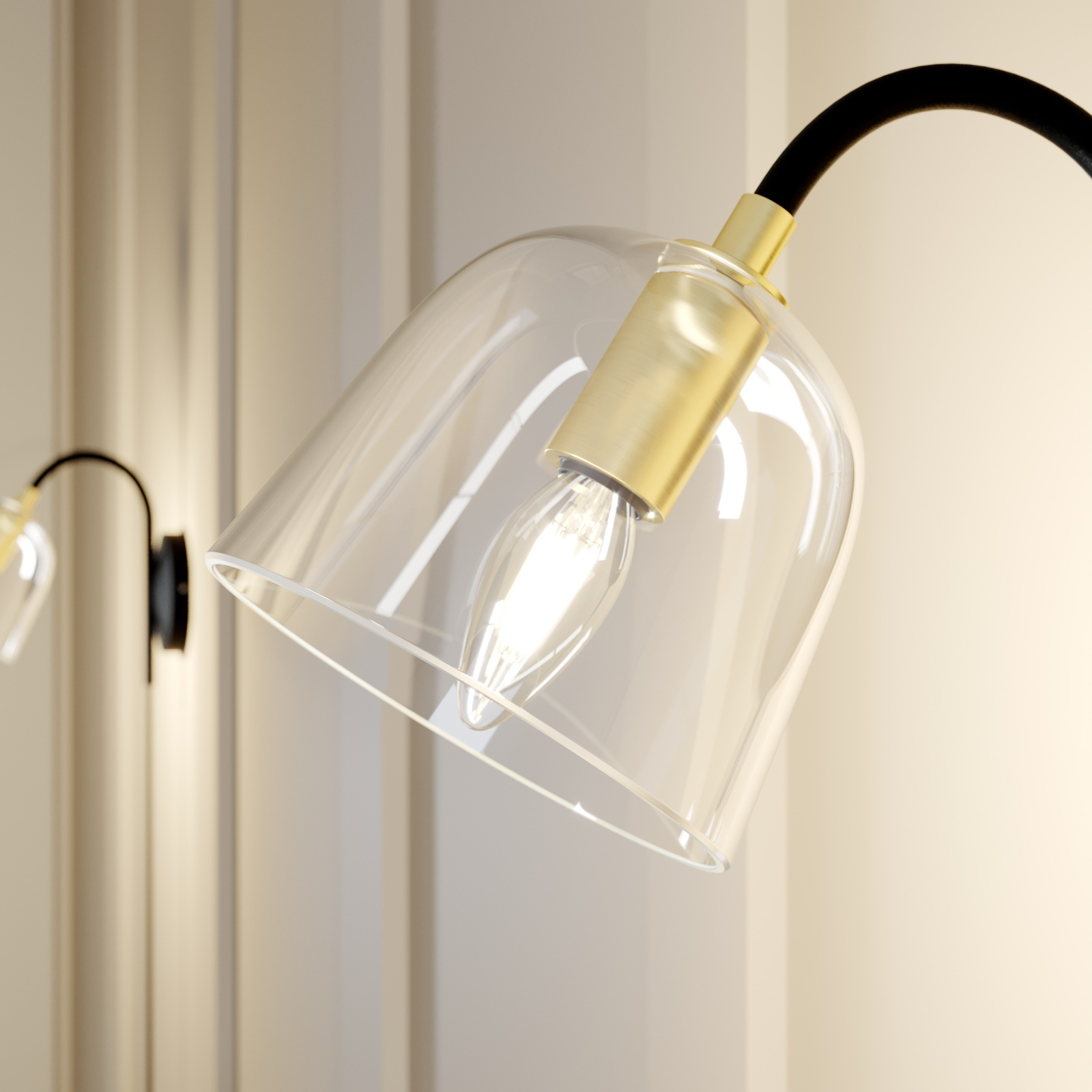 Lucande Anjita -seinälamppu Lasivarjostimella - Image 7