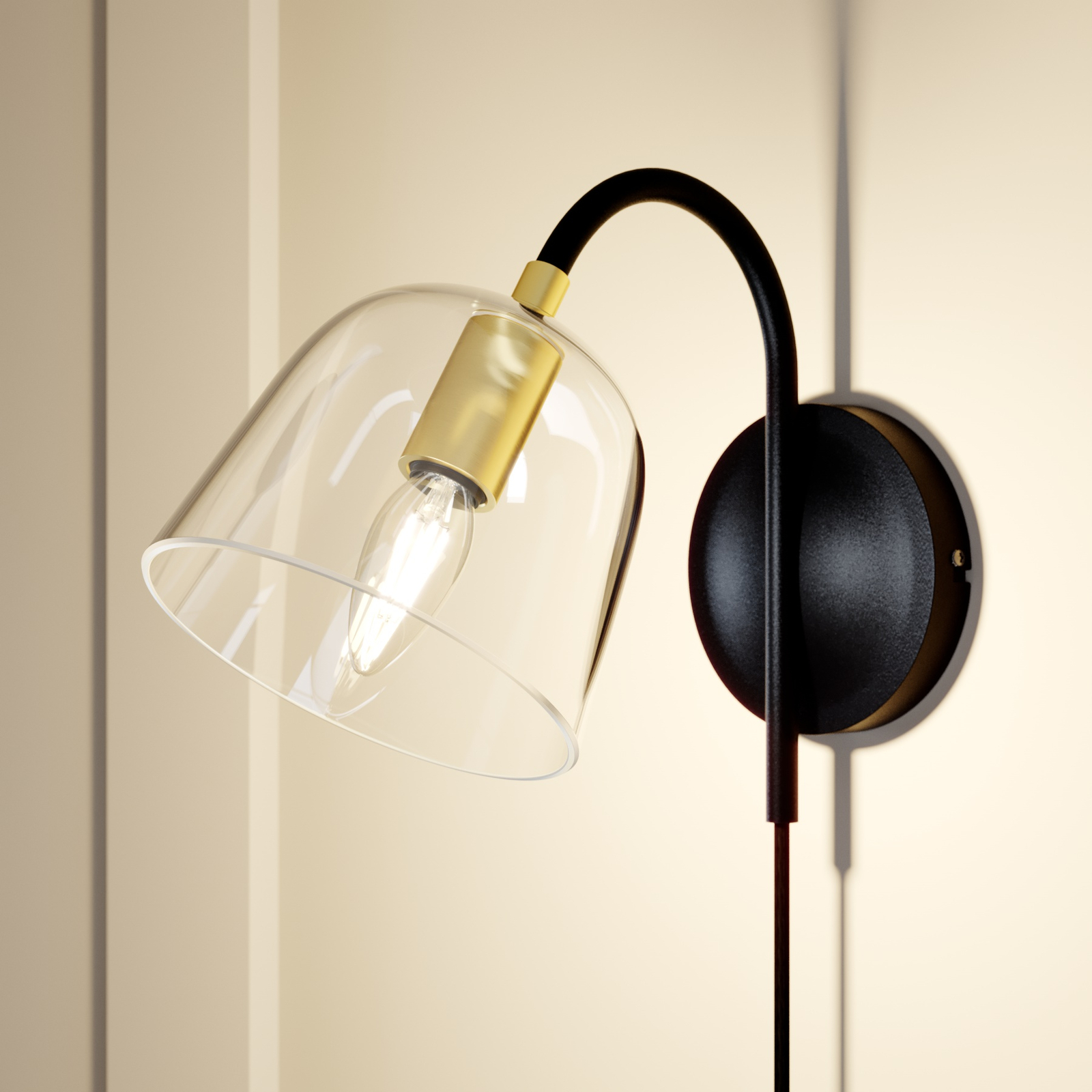 Lucande Anjita -seinälamppu Lasivarjostimella - Image 9