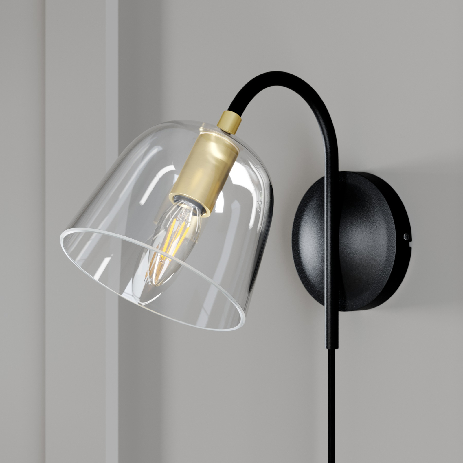 Lucande Anjita -seinälamppu Lasivarjostimella