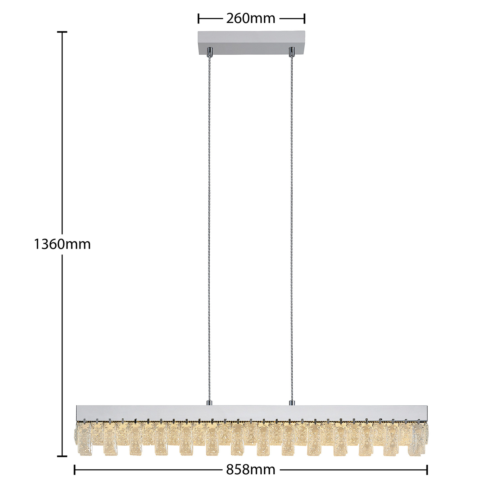 Lucande Bayano -LED-riippuvalaisin, Kristalli - Image 4