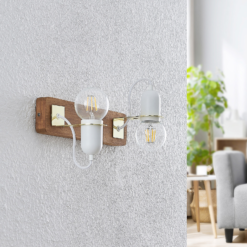 Lucande Becky -seinälamppu Puuta, Valkoinen