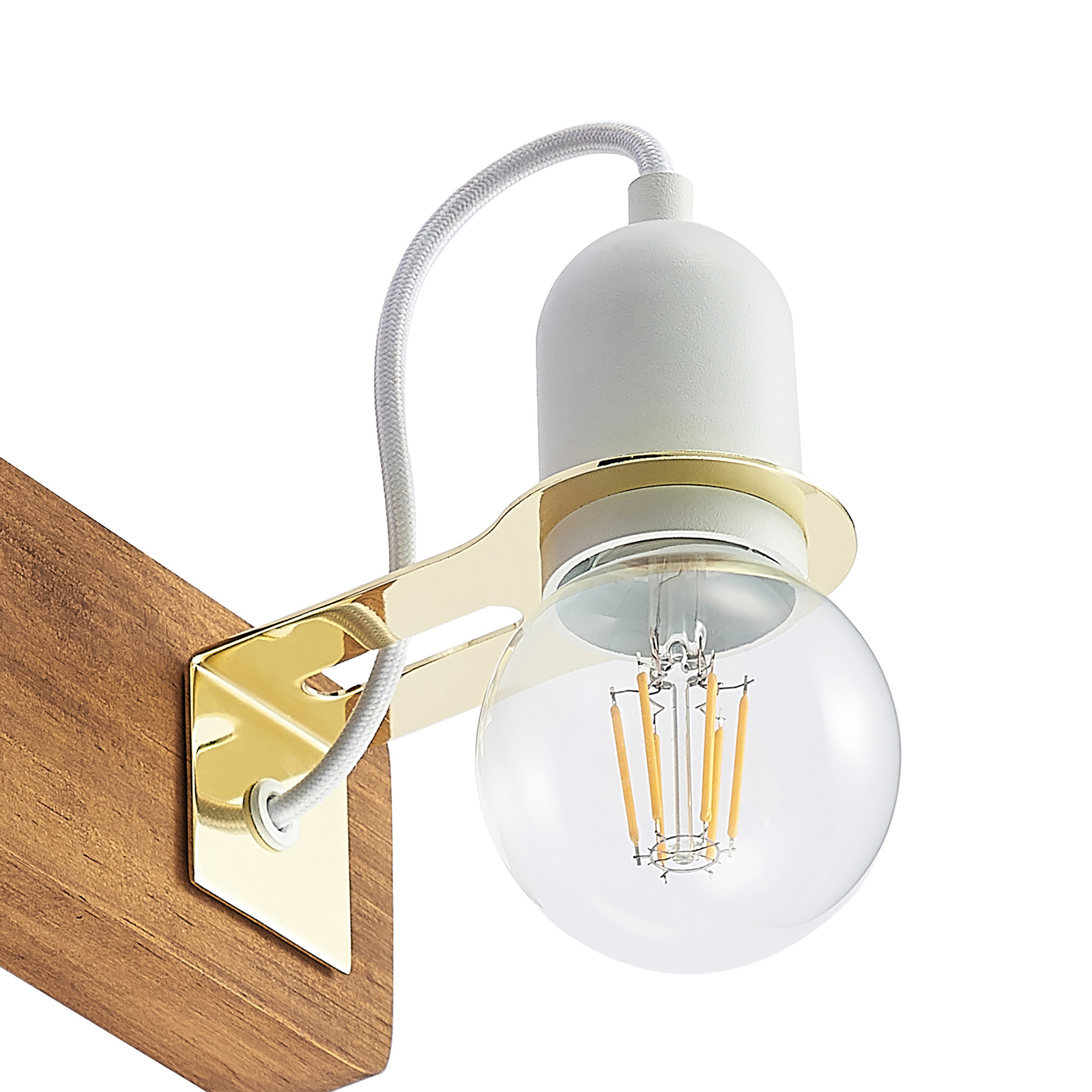 Lucande Becky -seinälamppu Puuta, Valkoinen - Image 7