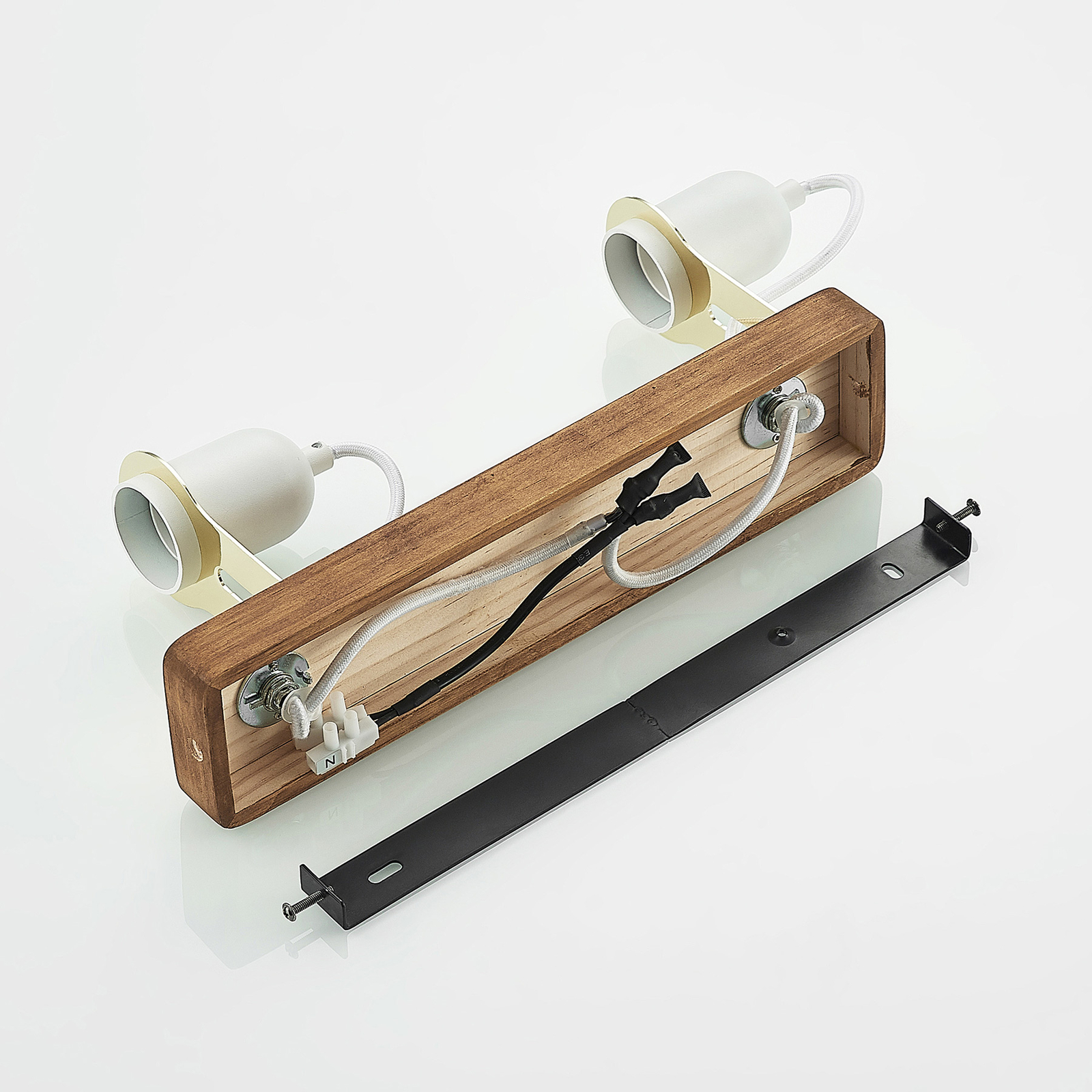 Lucande Becky -seinälamppu Puuta, Valkoinen - Image 8