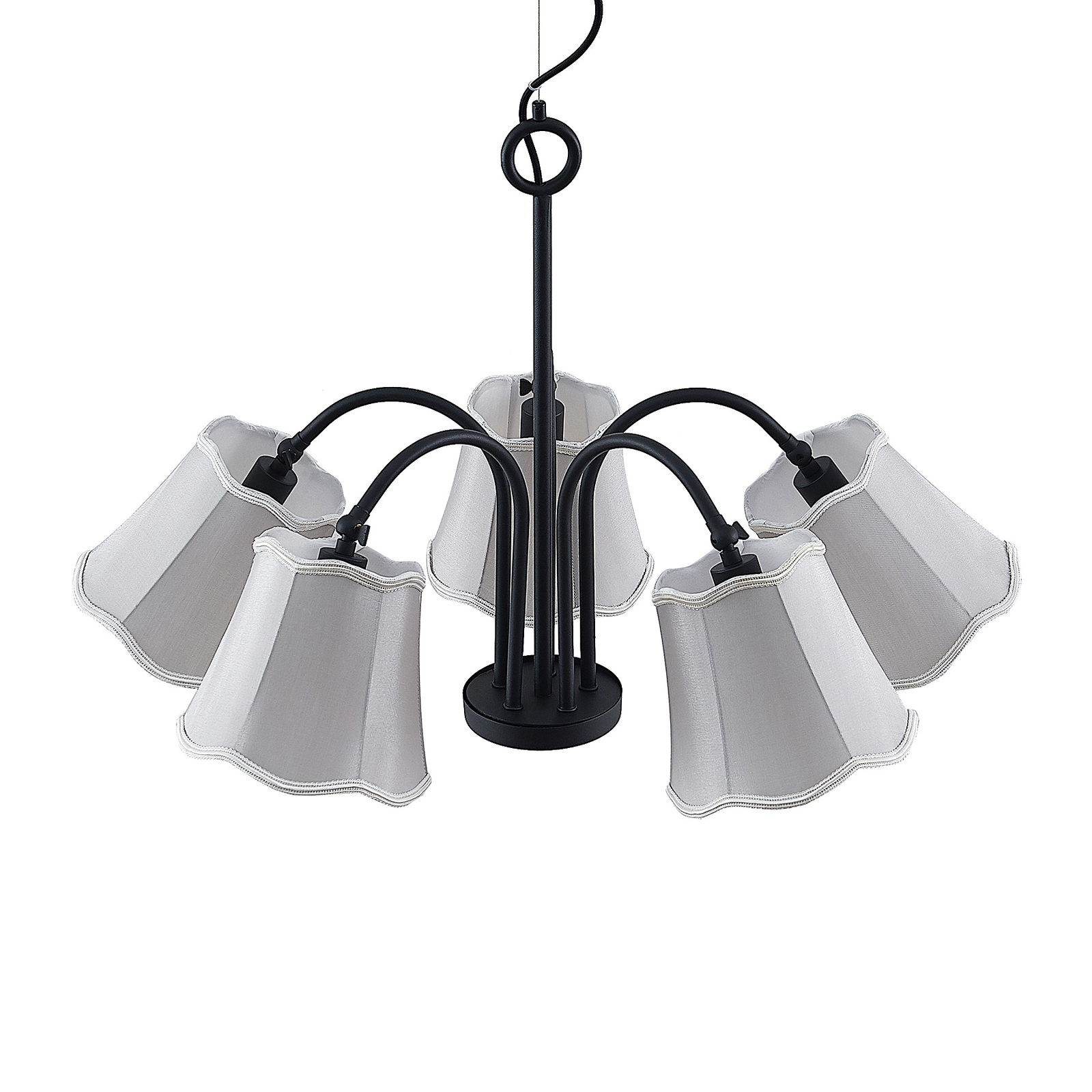 Lucande Binta-riippuvalo 5-lamppuinen Hopeanharmaa - Image 5