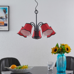 Lucande Binta -riippuvalo, 5-lamppuinen, Ruoste