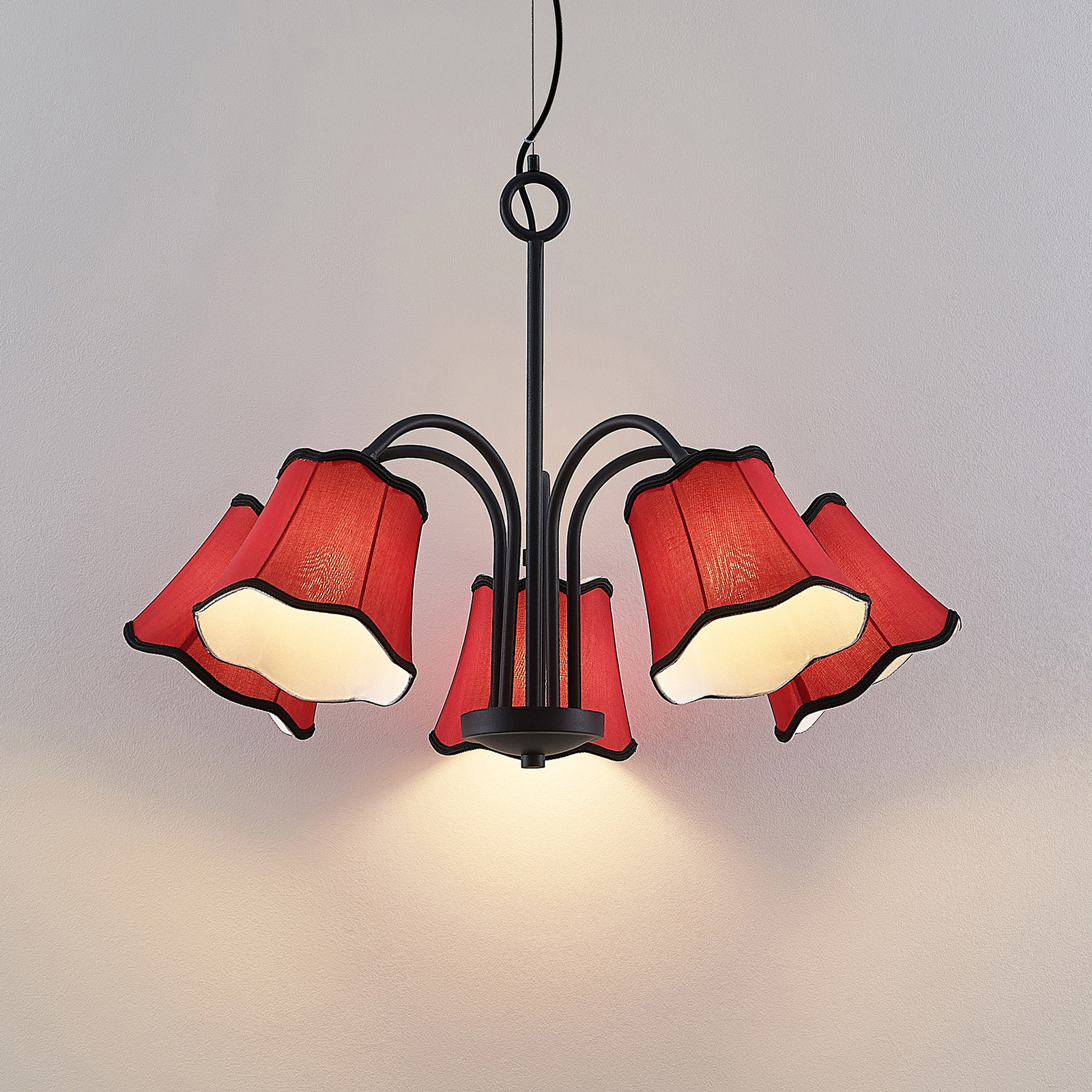 Lucande Binta -riippuvalo, 5-lamppuinen, Ruoste - Image 4