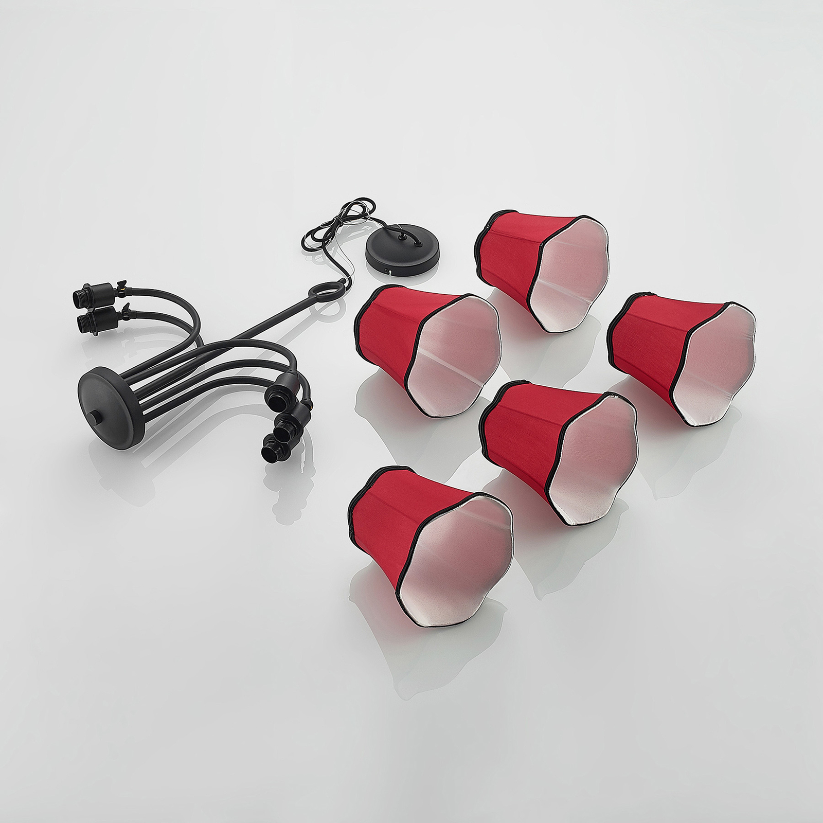 Lucande Binta -riippuvalo, 5-lamppuinen, Ruoste - Image 7