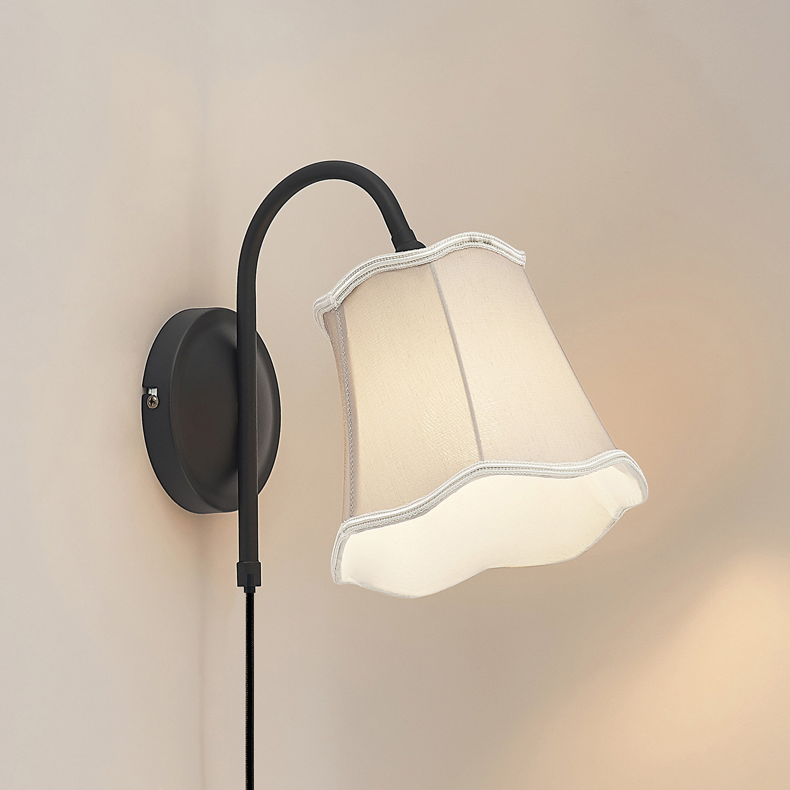 Lucande Binta -seinälamppu, Vintage, Hopeanharmaa - Image 4