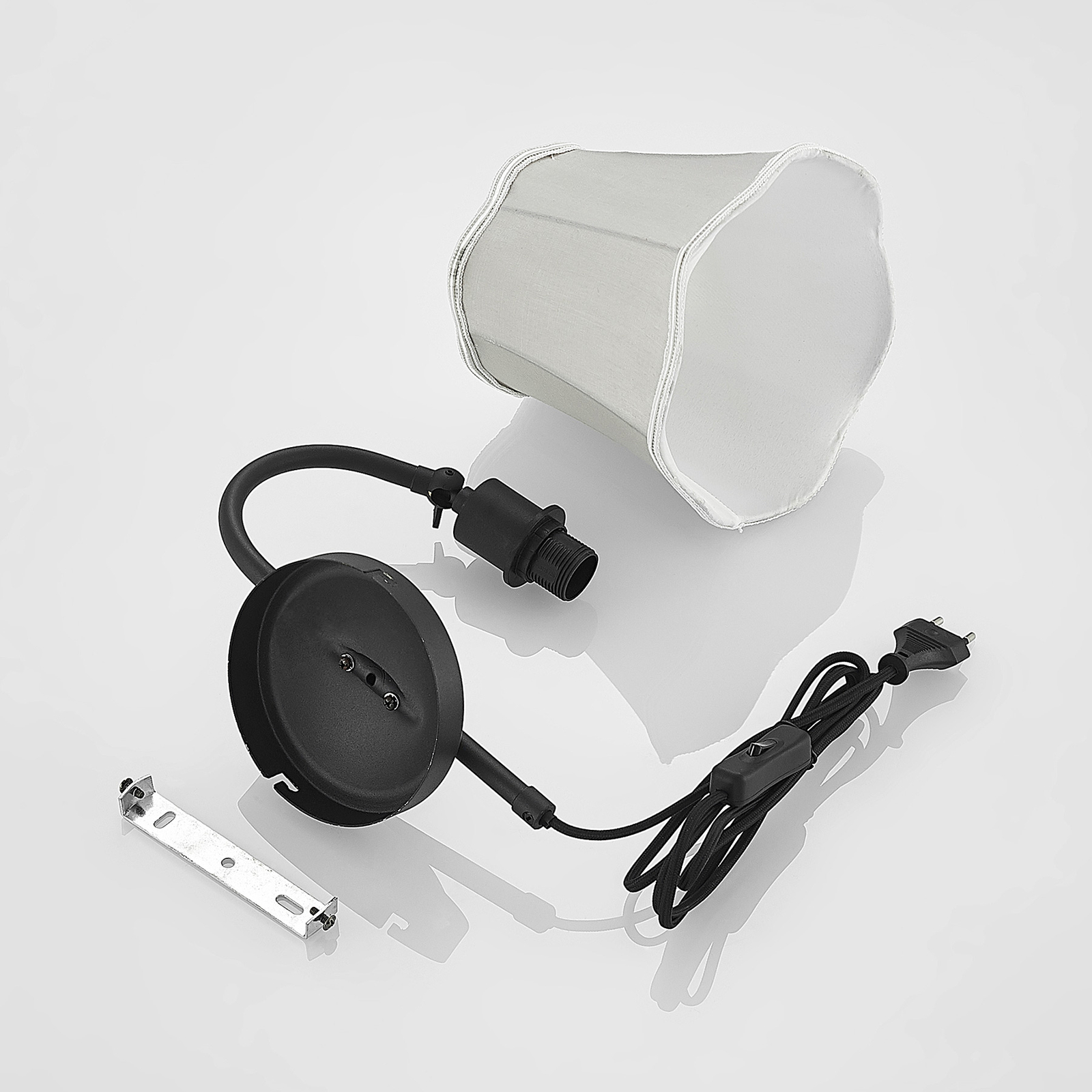 Lucande Binta -seinälamppu, Vintage, Hopeanharmaa - Image 8