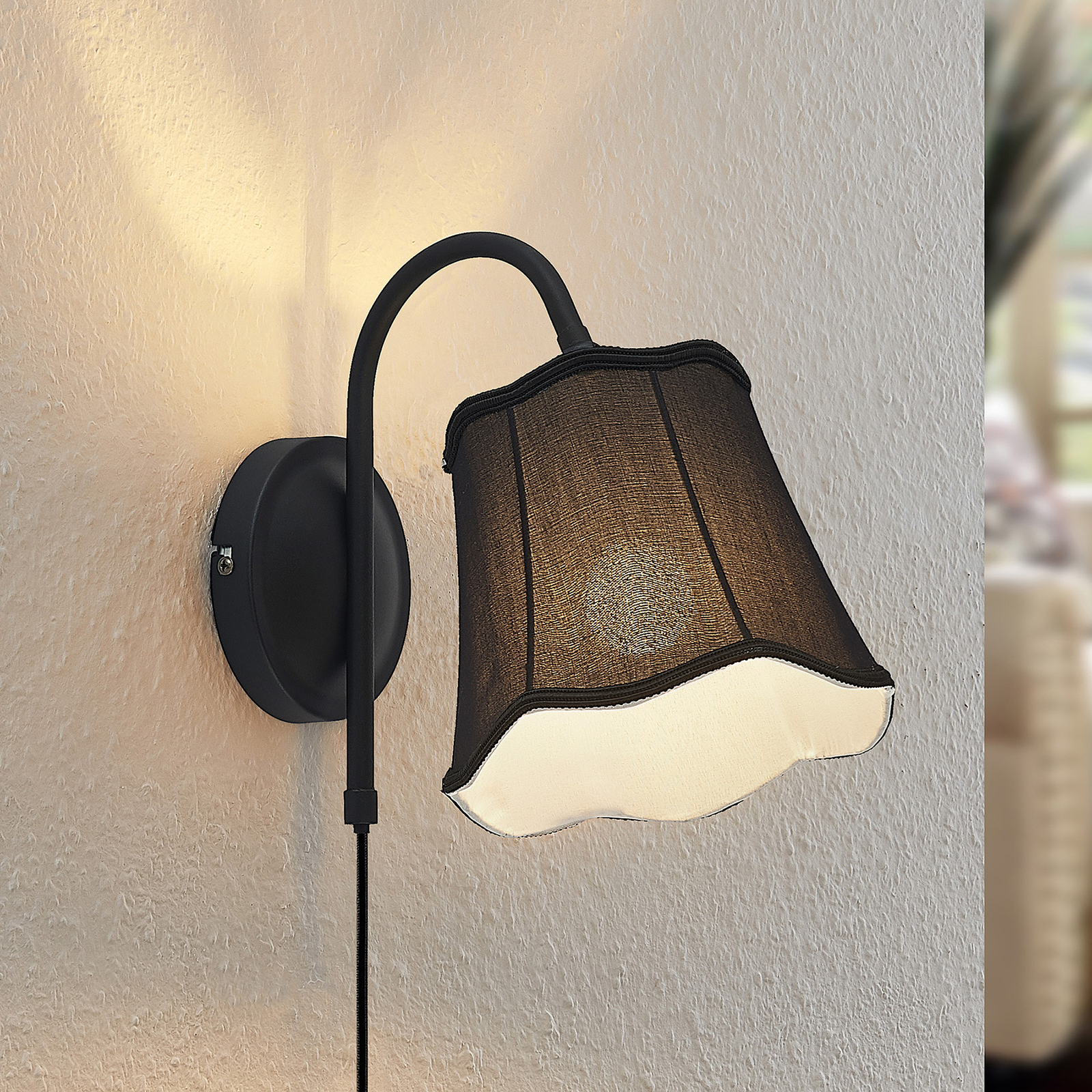 Lucande Binta -seinälamppu, Vintage, Musta - Image 9