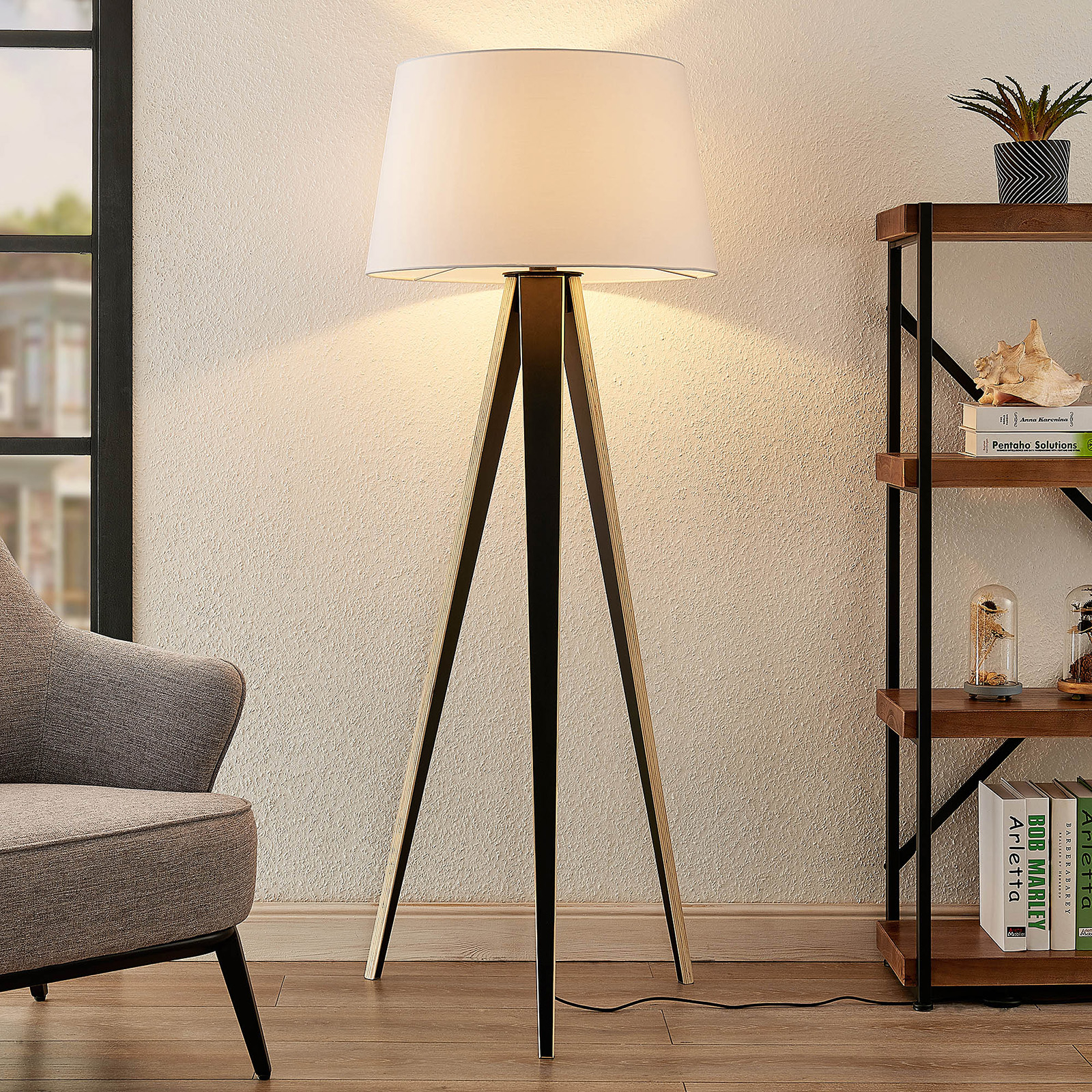 Lucande Bodhi -lattiavalo Kolmijalalla, Valkoinen - Image 9