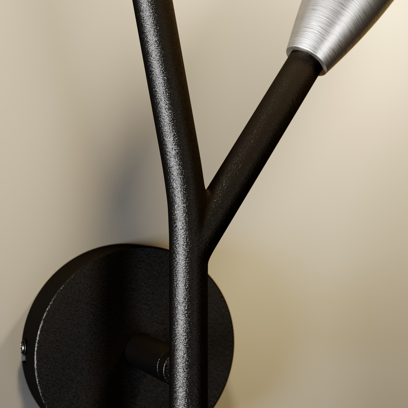 Lucande Carlea -seinävalo, 2-lamp. Musta-nikkeli - Image 8